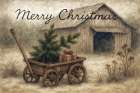 Merry Christmas Cart Art Print