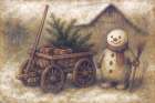 Vintage Snowman Art Print