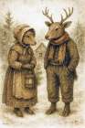 Deer Folk Art Print