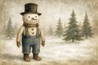 Frosted Forest Friend Art Print