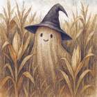 Witchs Little Ghost Art Print