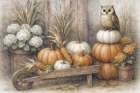 Pumpkins and Owl Art Print