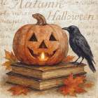 Jack-O-Lanterns Perch Art Print