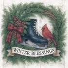 Winter Blessings Wreath Art Print