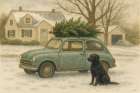 Bringing Home the Tree Art Print
