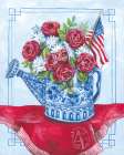 Patriotic Roses Watering Can Art Print