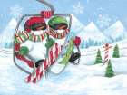 Snowmen Ski Lift Art Print