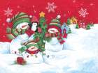 Decorating the Snowmen Family Christmas Tree Art Print