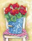 Pail of Geraniums Art Print