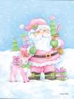 Pretty in Pink Santa Claus Art Print