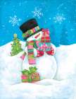 Christmas Presents Snowman Art Print