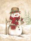 Vintage Snowman II Art Print