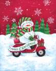 Merry Christmas Red Scooter Art Print