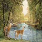 Summer Day Deer Art Print