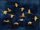 Golden Cranes Minimalist Print