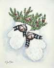 Jingle Bell Mittens Vintage Print