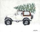 Country Road Christmas Tree Art Print