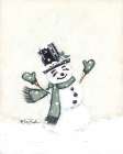 Jolly Green Snowman Art Print