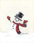 Jolly Red Snowman Art Print