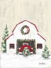 Farmhouse Christmas Truck And Barn Landscape Print