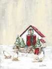 Farmhouse Christmas Chicken Coop Art Print