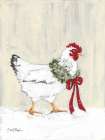 Farmhouse Christmas Chicken 1 Art Print