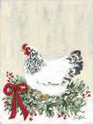 Farmhouse Christmas Chicken 2 Art Print
