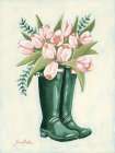 Tulips in Rainboots 1 Art Print