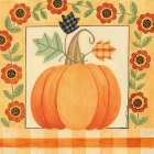 Pumpkin and Flowers Art Print