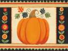 Patterned Leaves Pumpkin Art Print
