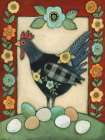 Folk Art Chicken and Eggs Art Print