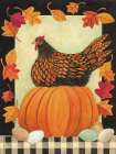Autumn Chicken and Pumpkin Art Print