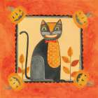 Patterned Black Cat Art Print