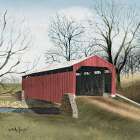 Red Bridge at Pool Forge II Art Print