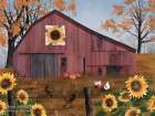 Sunflower Quilt Block Barn Art Print