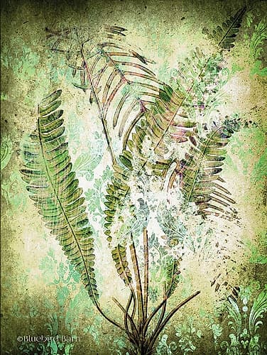 Organic Greenery in Damask II Art Print by Bluebird Barn