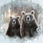 Enchanted Winter Bears Art Print