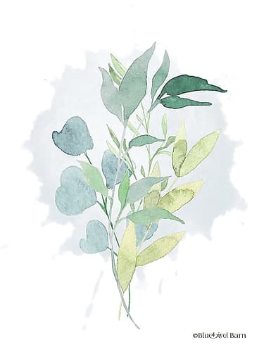 Watercolor Greenery Series II Art Print