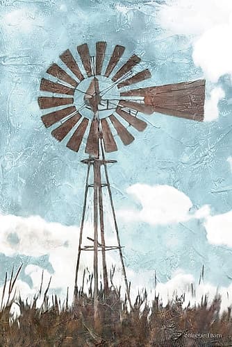 Windmill Art Print by Bluebird Barn