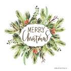 Merry Christmas Greenery I Art Print