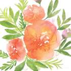 Peachy Floral I Art Print