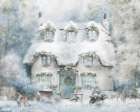 Winter Country Cottage Art Print