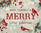 Merry Little Christmas Cardinals Art Print