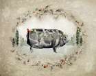 Christmas Pig Art Print