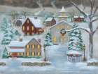 Willow Creek Village at Christmas Art Print