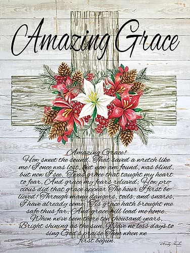 Amazing Grace Christmas Cross Art Print
