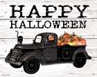 Happy Halloween Black Truck Art Print