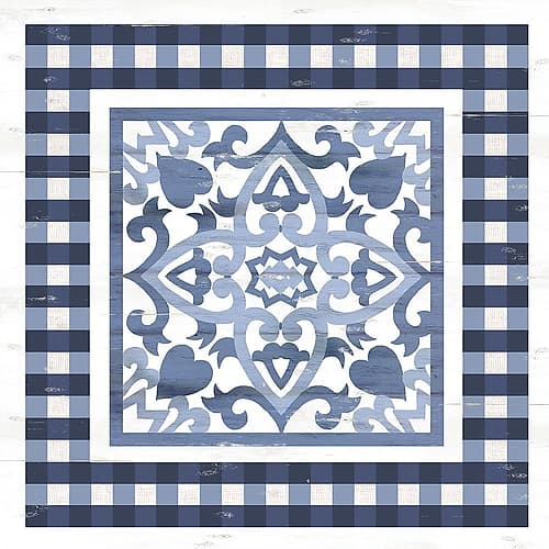 Ivey Blue And White Tile Decorative Print