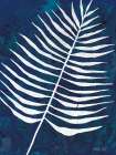 Navy Areca Leaf Art Print