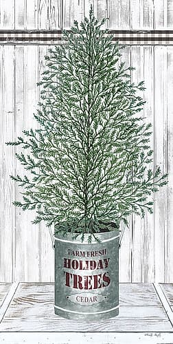 Galvanized Pot Cedar Art Print